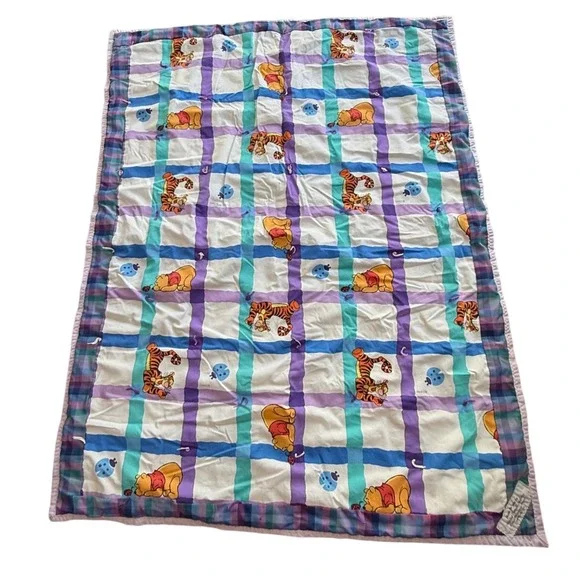 Winnie‎ the Pooh Quilt Blanket Handmade Patchwork Baby Crib Toddler