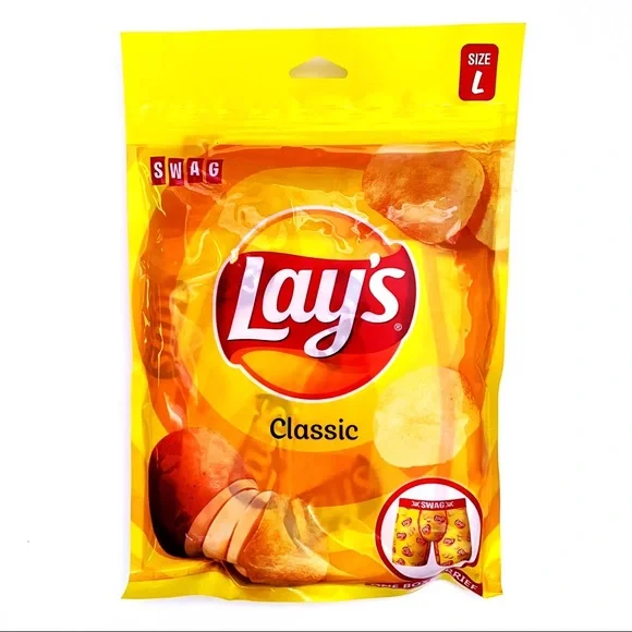 Lays Potato Chips Swag Boxer Briefs Mens Large Underwear Chip Bag Novelty Gift