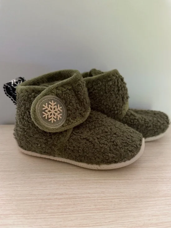 Sherpa Teddy Moss Green House Slipper Booties Toddler 6