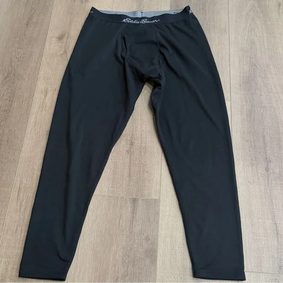 Eddie Bauer Men Large‎ Thermal Base Layer leggings Black Polyester
