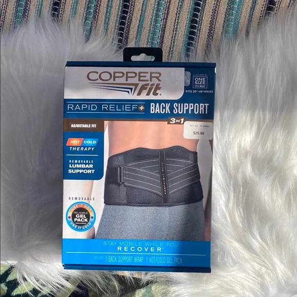 New copper fit Rapid Relief Back Support - Black one size fits most