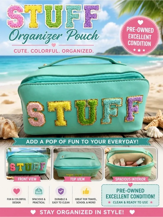 🩷. 8003. Organizer Pouch - Teal Color