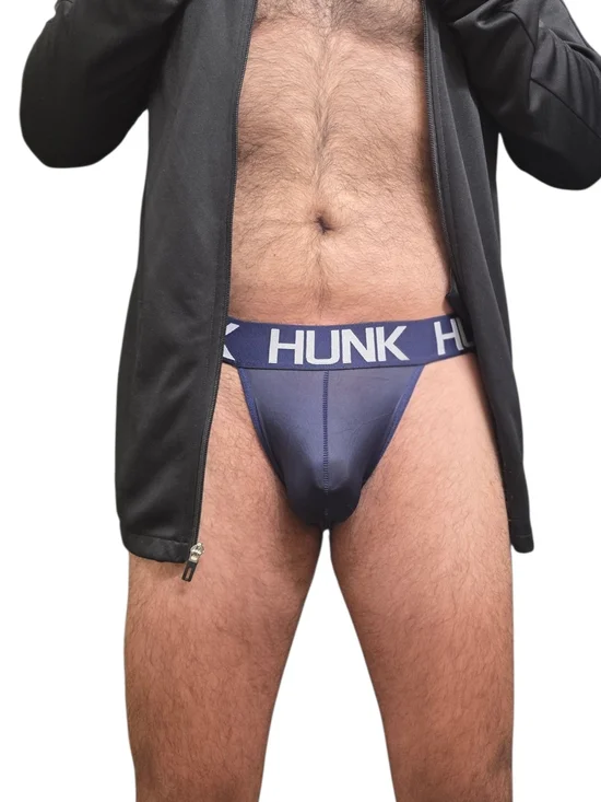 New Men's Navy Blue HUNK Branded Jock Size L