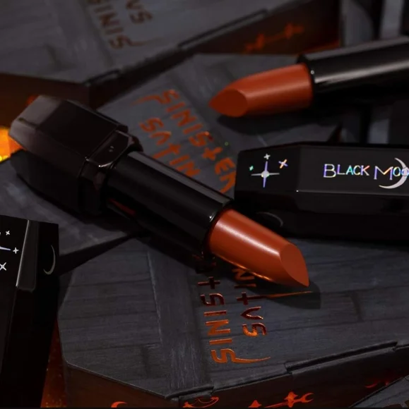 TRICK OR TREAT Black 🌑 Moon Sinister Satin Lipstick NWT