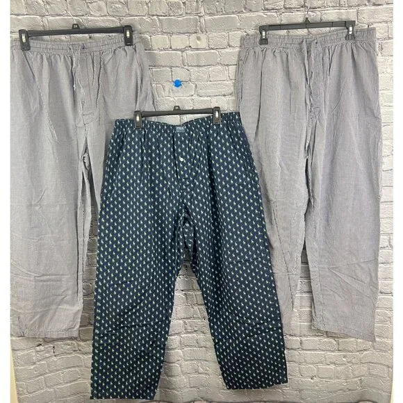 Ralph Lauren Polo Nautica  Mens Pajama Pant Lot‎ of 3 Pair XL