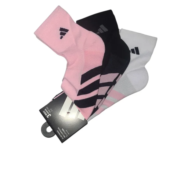 Adidas Men's Pink, Black, and White Socks
