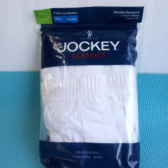 Jockey Classics 2 full-cut Cotton White Boxers Size 4XL