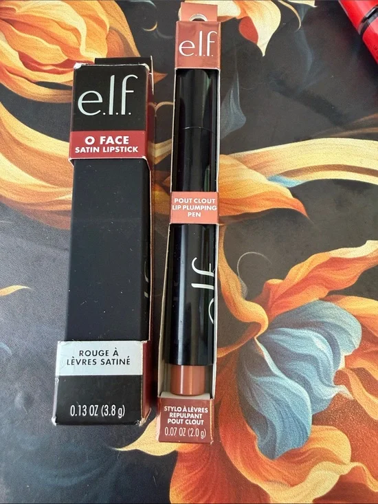 Satin Lipstick & Pout Clout Lip Plumping Pen - Warm Brown