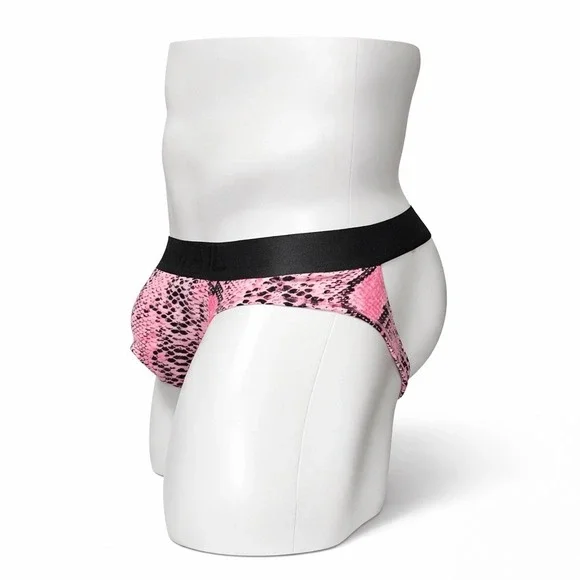 Jockmail Medium (27-30)‎ Pink Snakeskin Backless Brief Jockstrap JM318 New