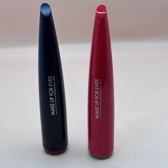 Make up for Ever Rouge Artist Jubilant Caramel (130) & Virtuous Goji (320) Lips