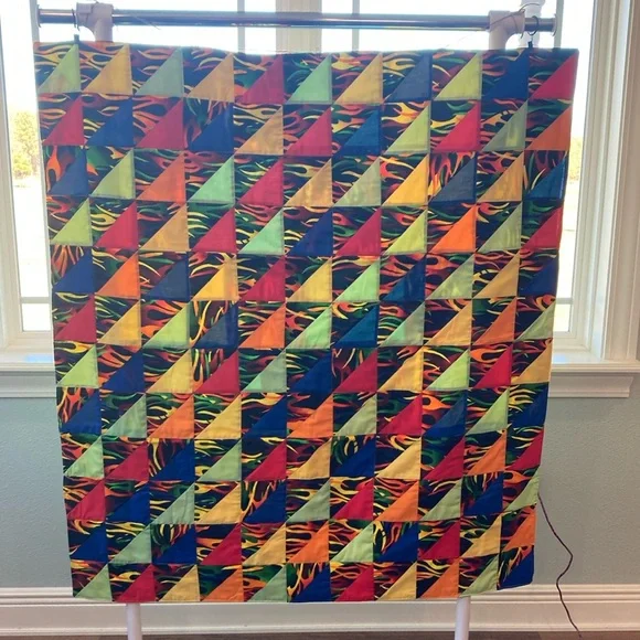 Handmade Flame Lap Quilt
