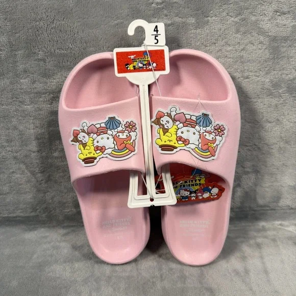 Hello‎ Kitty Girls Lite Pink Slip-on Snadals Size 4/5
