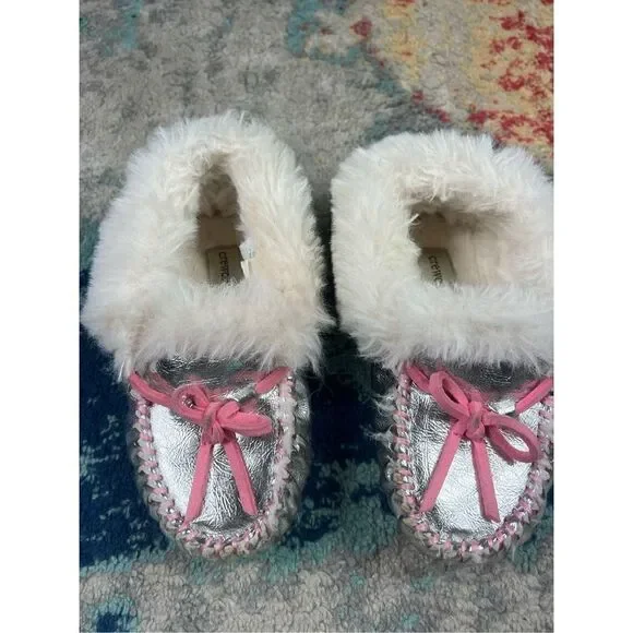 Crewcuts Girls Silver House Shoes Size 9/10
