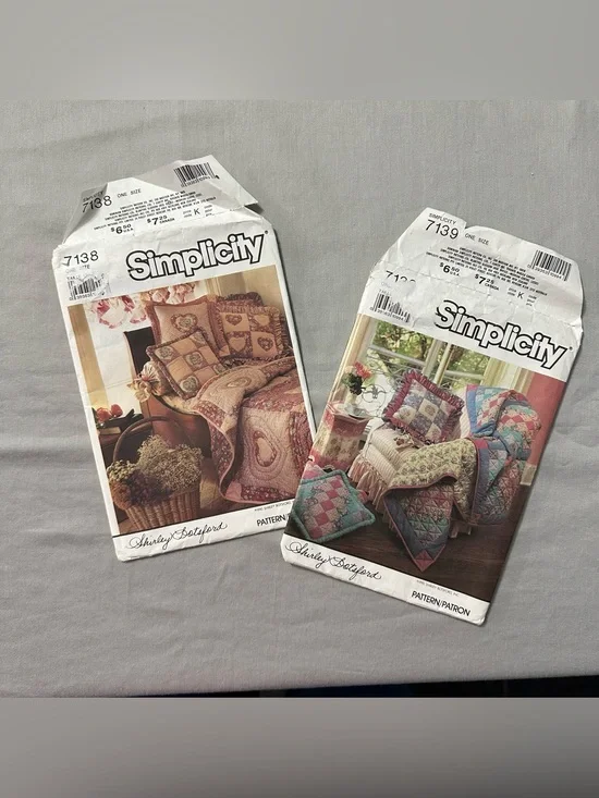 ⁠Vtg Simplicity Quilting Pattern Lot 7138 7139 Shirley Botsford Bedroom Uncut