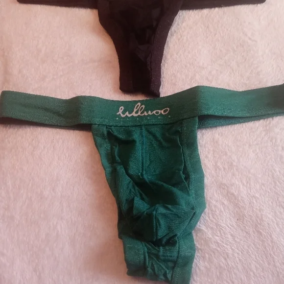 2 Pair Green and Black Thong Set by lulwoo