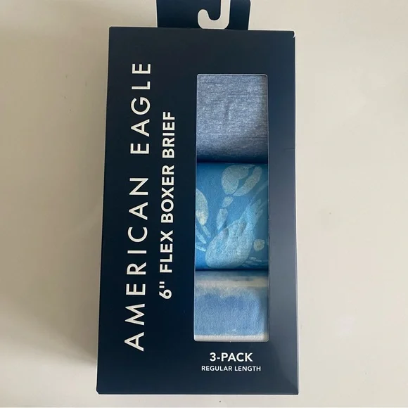 American Eagle Outfitters 3-Pack Light Blue Boxer Briefs