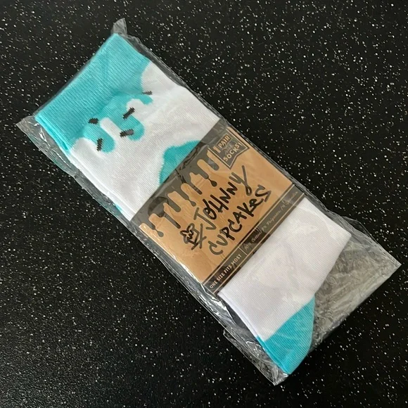Johnny Cupcakes Socks White Aqua‎ Frosting Drip OS Unisex