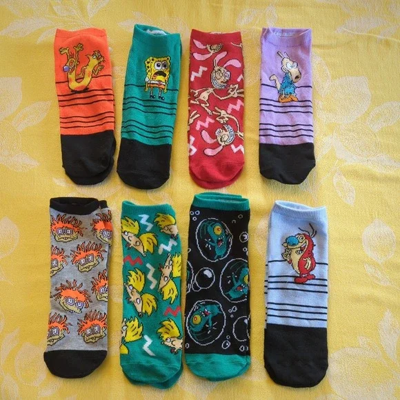 Nickelodeon SpongeBob 90's Characters‎ Socks Mens Size 6 - 12 NEW