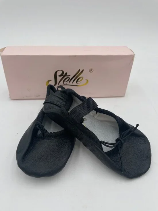 Stelle Premium Leather Ballet Flats For Kids & Big Kids 6MT Black