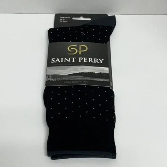Black Dress Socks with Elegant Dotted Pattern