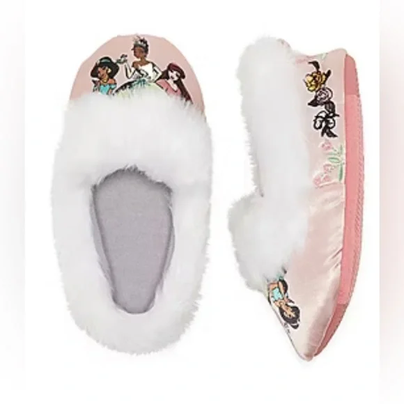 NWT Disneys faux fur princess slippers 3 sizes 9/10 11/12 2/3