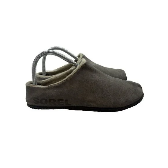 Sorel Kids Youth Size 5 Gray Falcon Ridge Sherpa Lined Slippers NY3926-052