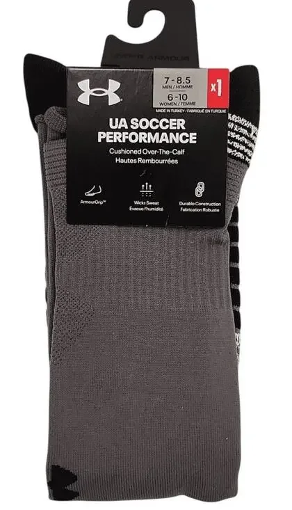 Under Armour Soccer Performance Over The Calf Socks, Graphite, M 7-8.5, NWT