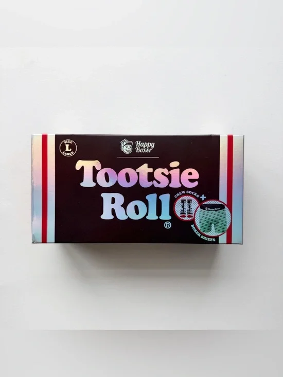 Tootsie Roll Boxer Briefs Socks Gift Set Mens Large Candy Gift