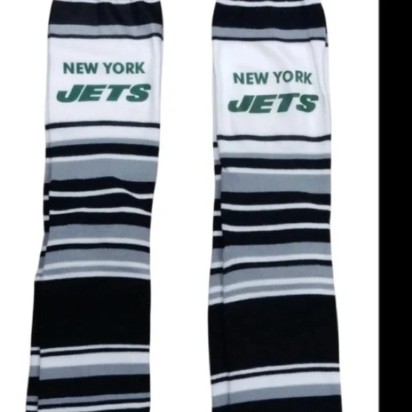 2 Pack NFL New York Jets Socks Gift One Size Fits Most Dress Zach Wilson Stripes