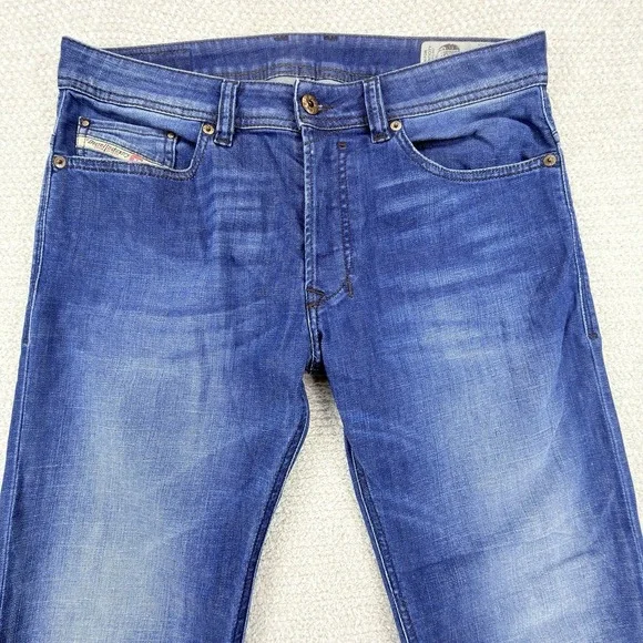 Diesel Safado-R Jeans Mens 30x32 Blue Slim Straight Stretch Medium Wash FLAW