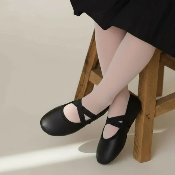 NEW Black Split Sole Ballet Slippers Shoes Size 8 Cushioned Sole Dance Jazz