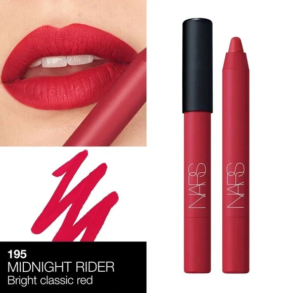 NARS Powermatte High‎ Intensity Lip Pencil Midnight Rider 195 Matte 0.08oz NEW