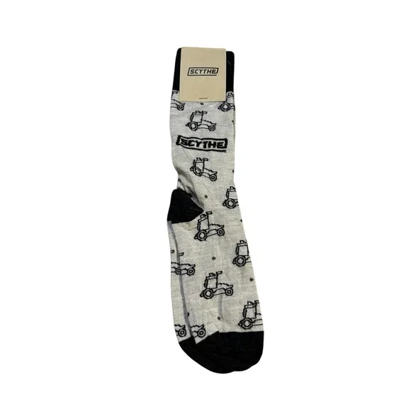 Scythe Golf Print Calf Socks Tan Black Mens Large‎