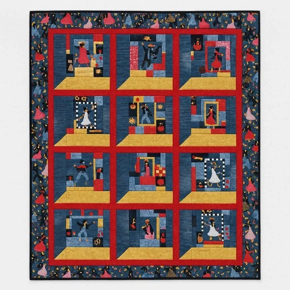 Handmade Patchwork Block Quilt Wall Hanging Textile Folk Art #1201252