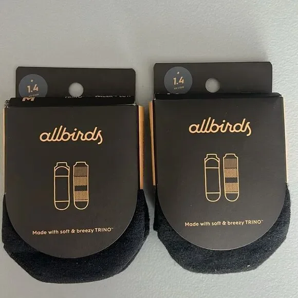 New Allbirds Bundle of 2 Trino Pacer Low Socks in Ash Unisex Size M