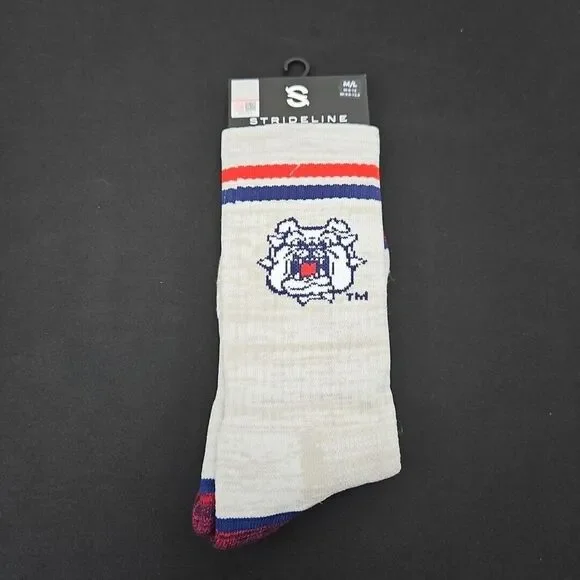 Fresno State Bulldogs‎ Strideline Socks NCAA Gray Size Large New