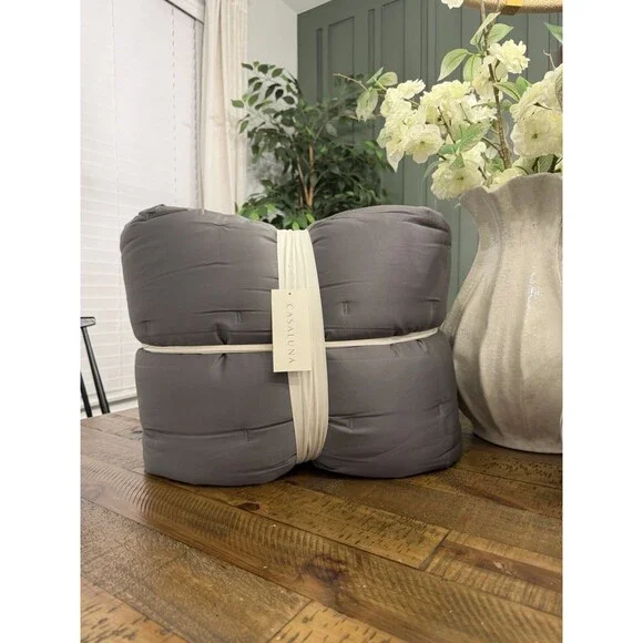 King Rayon from Bamboo Quilt Dark Gray - Casaluna