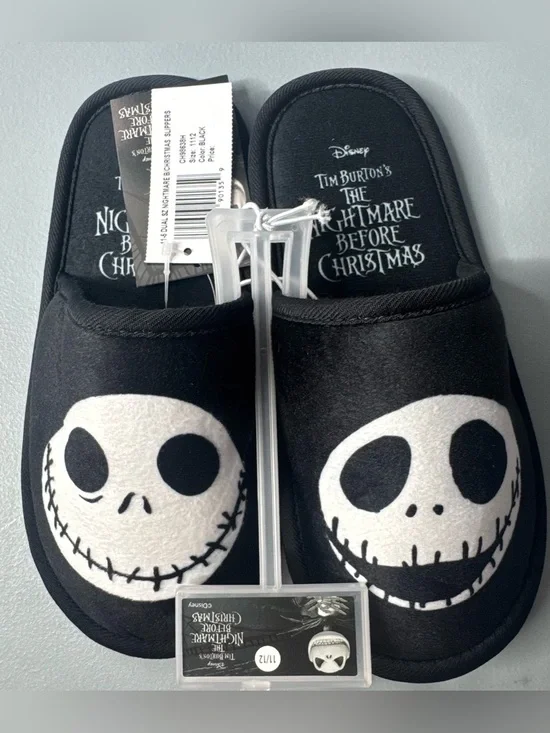 The nightmare before Christmas jack skellington slip-on sole grip slippers 11/12