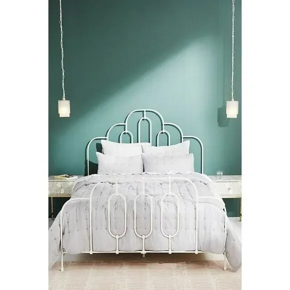New Anthropologie Velvet Emery Twin Size Quilt in Gray 68