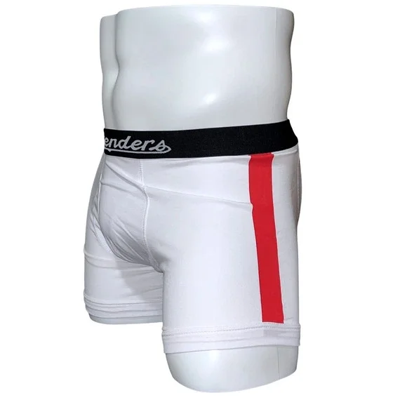 Contenders Mens Boxer Briefs Small White Red Side Stripe Clay Featherweight NEW