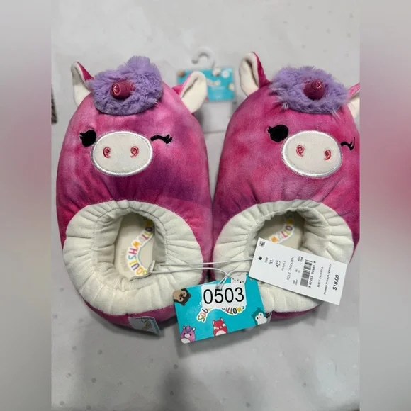 Squishmallow Pink Unicorn Slippers 4/5