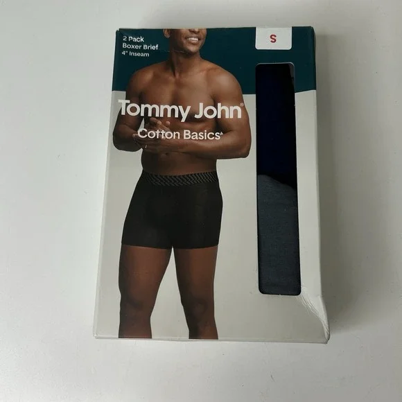 2 Pack Tommy John Men's Small Cotton Boxer Briefs 4