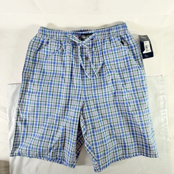 Polo Ralph Lauren Men's Small Blue Plaid Sleep Shorts NWT