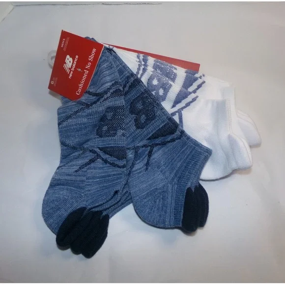New Balance Men's Cushioned No Show Socks Assorted 6 Pair Pack Size L