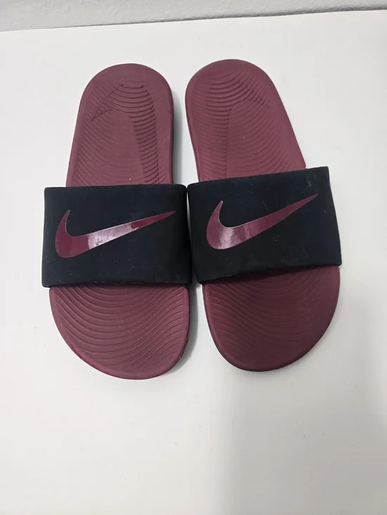 Kids Nike Maroon & Black Slide Sandals - Size 6Y