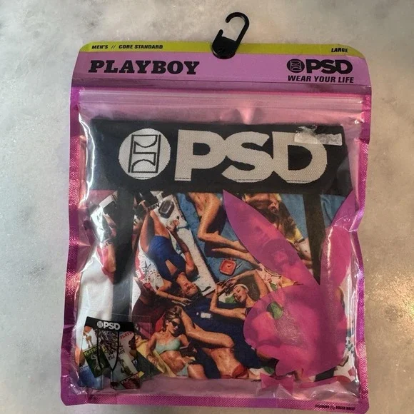 PSD x Playboy Men's Boxer Briefs Size Large PB Summer Print NWT MSRP $28 RARE
