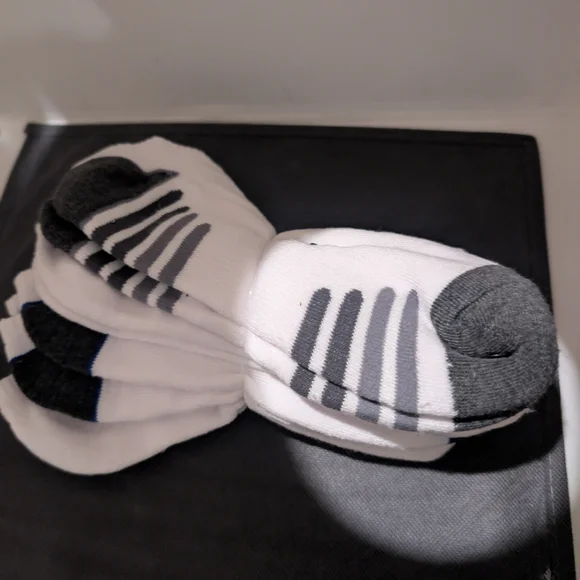 White and Black Men's Athletic Socks