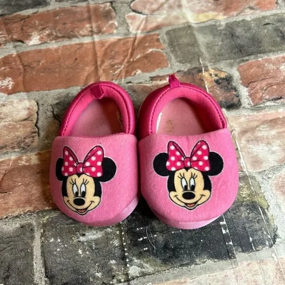 5 for $25🔥Disney's Minnie‎ Mouse Pink Slippers Baby Size 3