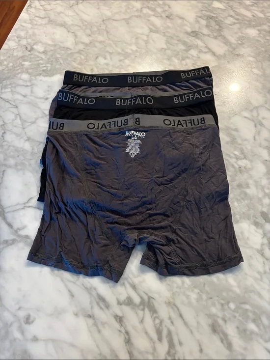 Buffalo David Bitton Men's Black and Dark Gray Boxer Briefs - 3-Pack