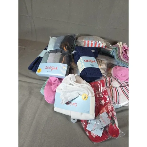 Cat & Jack Socks Lot of 26 Mixed 1 Pack Of Underwear Included. 27 Units Total